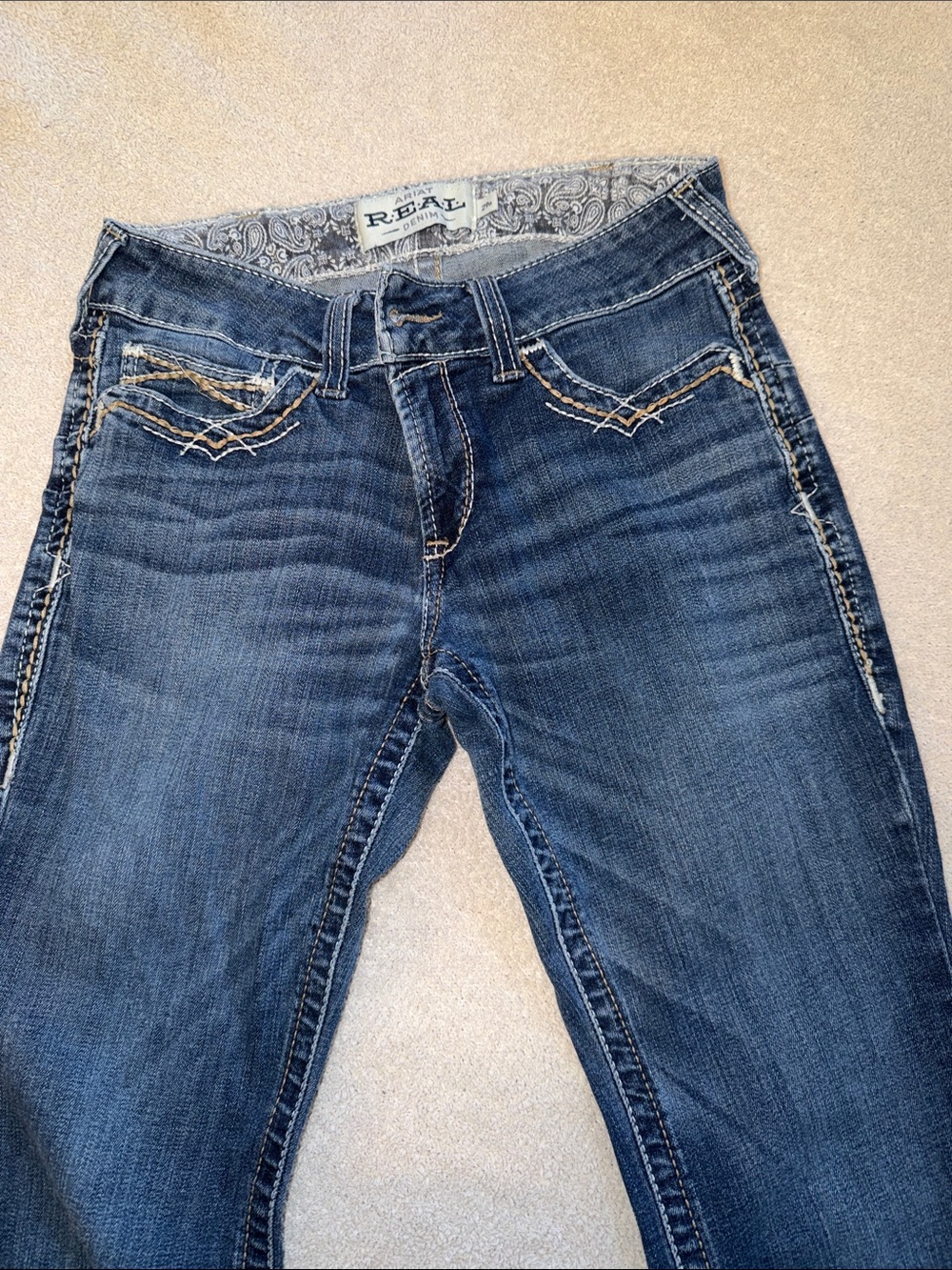 Ariat Women’s Dark Blue Mid Rise Boot Cut with Contrast Stitching